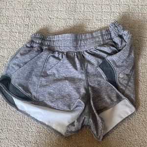 grey lululemon hotty hot shorts 2.5” size four